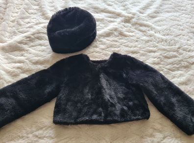 girls black fur jacket