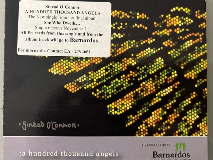 Mega-rare Sinead O'Connor single, 'A Hundred Thousand Angels'. Released in aid of Banardos.
