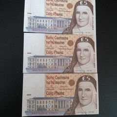 1994 Ireland Five Pounds Banknotes