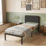 Single Bed Frame 3ft with Upholstered Headboard, 36 cm High Image 4