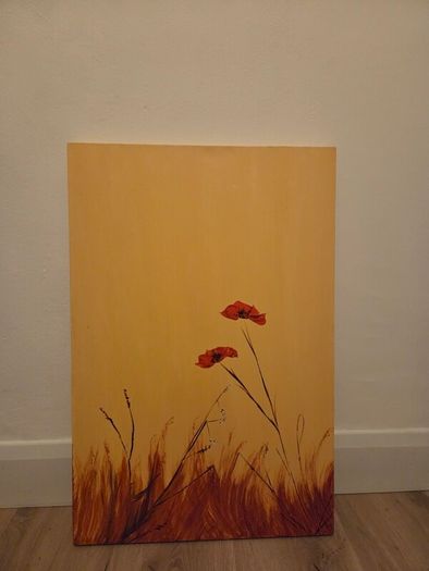 canvas painting,  Golden poppies