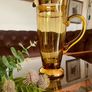 Vintage Hand Blown Amber Tall Glass Cocktail Jug or Vase 1960s Image 2