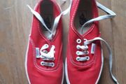 Childs Red Vans Shoes Size 1 (Eur 32)