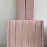 Single bed frame covered in Pink/Grey Velvet Fabric Image 3