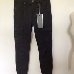 BNWTS ONLY Ladies black skinny ankle cargo trousers size 8 includes postage