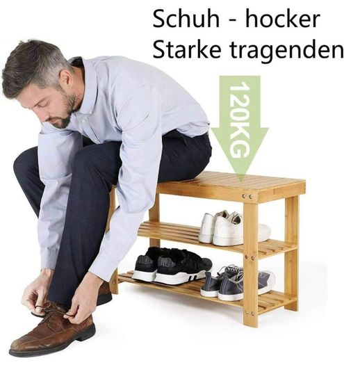 Shoe Rack, 3 Tier Bamboo Shoe Cabinet Bench,Shoe Shelf Storage Organizer,Ideal for Hall, Bathroom, Living Room, Hallway(70 x 28 x 45 cm) FREE POSTAGE