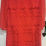 TED BAKER Red 100% Silk Scallop Edge Ruffle Shift Dress Image 8