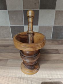 Wooden Pestle and Mortar