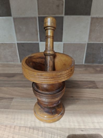 Wooden Pestle and Mortar