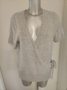 BNWT Next grey wrap short sleeve cardigan size UK14 EU42 Postage included