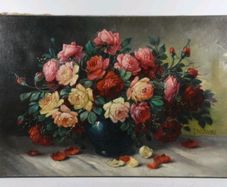 Stunning large still life oil painting