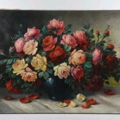 Stunning large still life oil painting