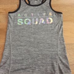 Girls Grey Racer Back Sports Top Age 12-14