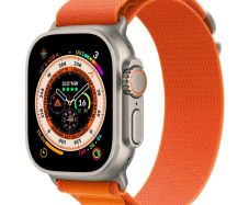 Apple Watch Ultra Cellular 49mm Natural Titanium with Orange Alpine Loop Band - Grade A with Box and Accessory
