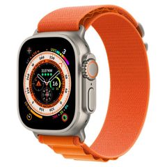 Apple Watch Ultra Cellular 49mm Natural Titanium with Orange Alpine Loop Band - Grade A with Box and Accessory