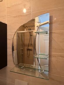 Contemporary Bathroom Mirror with 3 Glass Shelves 50 x 70cm