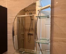 Contemporary Bathroom Mirror with 3 Glass Shelves 50 x 70cm