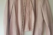 Pink Faux Suede Crop Jacket