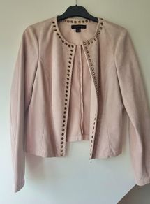 Pink Faux Suede Crop Jacket