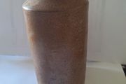 Antique stoneware ink bottle with salt glaze finish and pouring spout