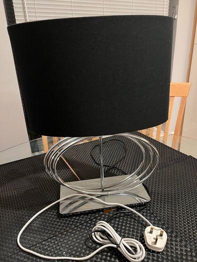 Elegant Black & Silver Table Lamp