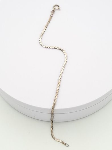 Vintage Italian 925 Sterling Silver Flat Curb Bracelet