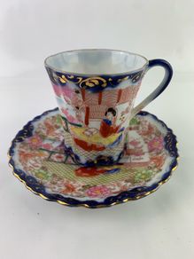 2 Antique Japanese tea cups and saucers