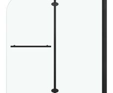 Folding Shower Enclosure 2 Panels ESG 120x140 cm Black