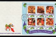 1997 Guernsey Christmas: Teddy Bears Miniature Sheet Commemorative Stamps Official First Day Cover (FDC)