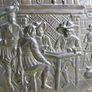 Vintage Large Brass Embossed Gaming Scene, diameter 25" Image 3