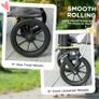 Foldable Pet Stroller for Large Dogs with 4 Big Wheels, Shock-Absorbing Frame, Safety Leashes, Brakes, Dark Grey Image 7