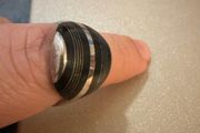 925 Sterling Silver Modern Black &amp; Silver Statement Ring