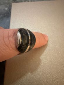 925 Sterling Silver Modern Black & Silver Statement Ring
