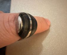 925 Sterling Silver Modern Black & Silver Statement Ring