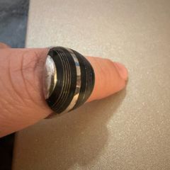 925 Sterling Silver Modern Black & Silver Statement Ring