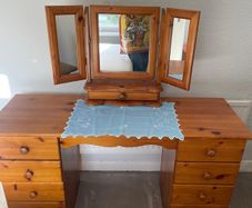 Solid Pine Dressing Table & 2 bedside lockers