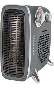 1800W/1.8KW Electric Heater, Retro Horizontal/Vertical Fan Heater in Grey with Adjustable Thermostat, 2 Heat Settings, 20m2 Room Size, Dial Control (FREE POSTAGE)