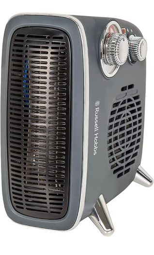1800W/1.8KW Electric Heater, Retro Horizontal/Vertical Fan Heater in Grey with Adjustable Thermostat, 2 Heat Settings, 20m2 Room Size, Dial Control (FREE POSTAGE)