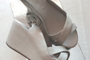LOLA CRUZ Soft Leather Beige Wedges Size 36