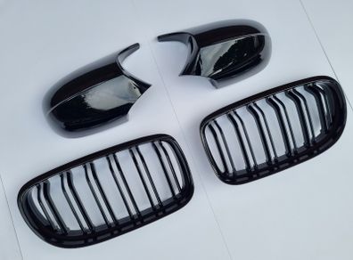 BMW 3 Series E90 E91 Lci Kidney Grilles & Mirror Covers Set Brand New