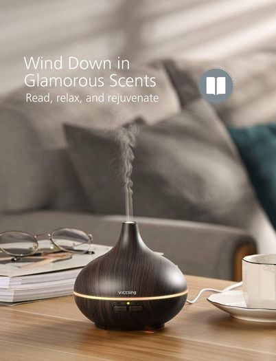 Essential Oil Diffuser For Aromatherapy, Ultrasonic Aroma Diffusers Cool Mist Humidifiers with Waterless Auto Shut-Off For Yoga, Office, Spa, Bedroom, Baby Room