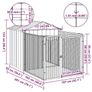 Dog House with Run Anthracite Galvanised Steel Image 3