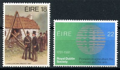 Ireland 1981 - Scott # 513-514 - Anniversaries: Land Law & The Royal Dublin Society, Complete Set - Mint Never Hinged