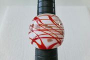 Lucite White Red Gold Statement Ring