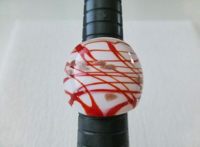Lucite White Red Gold Statement Ring