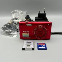Nikon Coolpix S3300 16MP Digital Camera Red - Full Kit