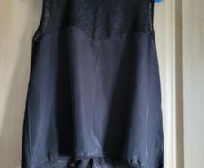 INSIDE Black summer shirt blouse with lacy open back S