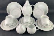 Mid Century candy striped tea set