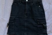 Black cargo skirt