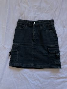 Black cargo skirt